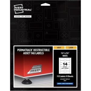 image:imageAvery Metallic Asset Tag Labels 334 x 2 Laser Printable Tags 64 Waterproof Labels 61520114 x 234