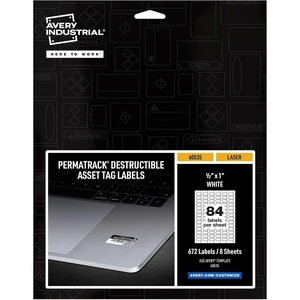 image:imageAvery Metallic Asset Tag Labels 334 x 2 Laser Printable Tags 64 Waterproof Labels 6152012 x 1