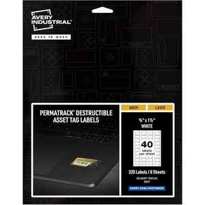 image:imageAvery Metallic Asset Tag Labels 334 x 2 Laser Printable Tags 64 Waterproof Labels 6152034 x 112