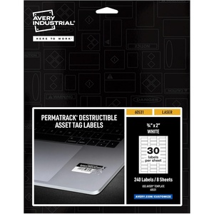 image:imageAvery Metallic Asset Tag Labels 334 x 2 Laser Printable Tags 64 Waterproof Labels 6152034 x 2