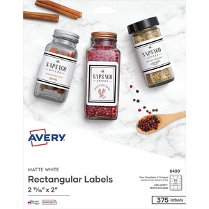 image:imageAvery Printable Blank Rectangle Labels 21116 x 2 Matte White 375 Customizable Labels 649021116 x 2