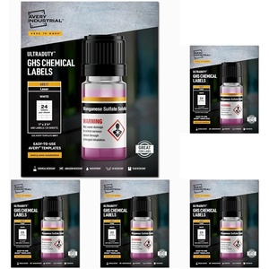 image:imageAvery UltraDuty GHS Chemical Labels for Laser Printers Waterproof UV Resistant 1 x 25 Pack of 600 605175 Pack