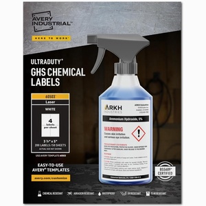 image:imageAvery UltraDuty GHS Chemical Labels for Laser Printers Waterproof UV Resistant 35 x 5 200 Pack 60503