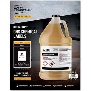 image:imageAvery UltraDuty GHS Chemical Labels for Laser Printers Waterproof UV Resistant 475 x 775 100 Pk605025 Packs