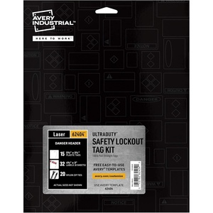 image:imageAvery UltraDuty Lockout Tagout Tags Kit 100lb PullStrength Print amp Assemble 15 Tags 575 x 325 62404