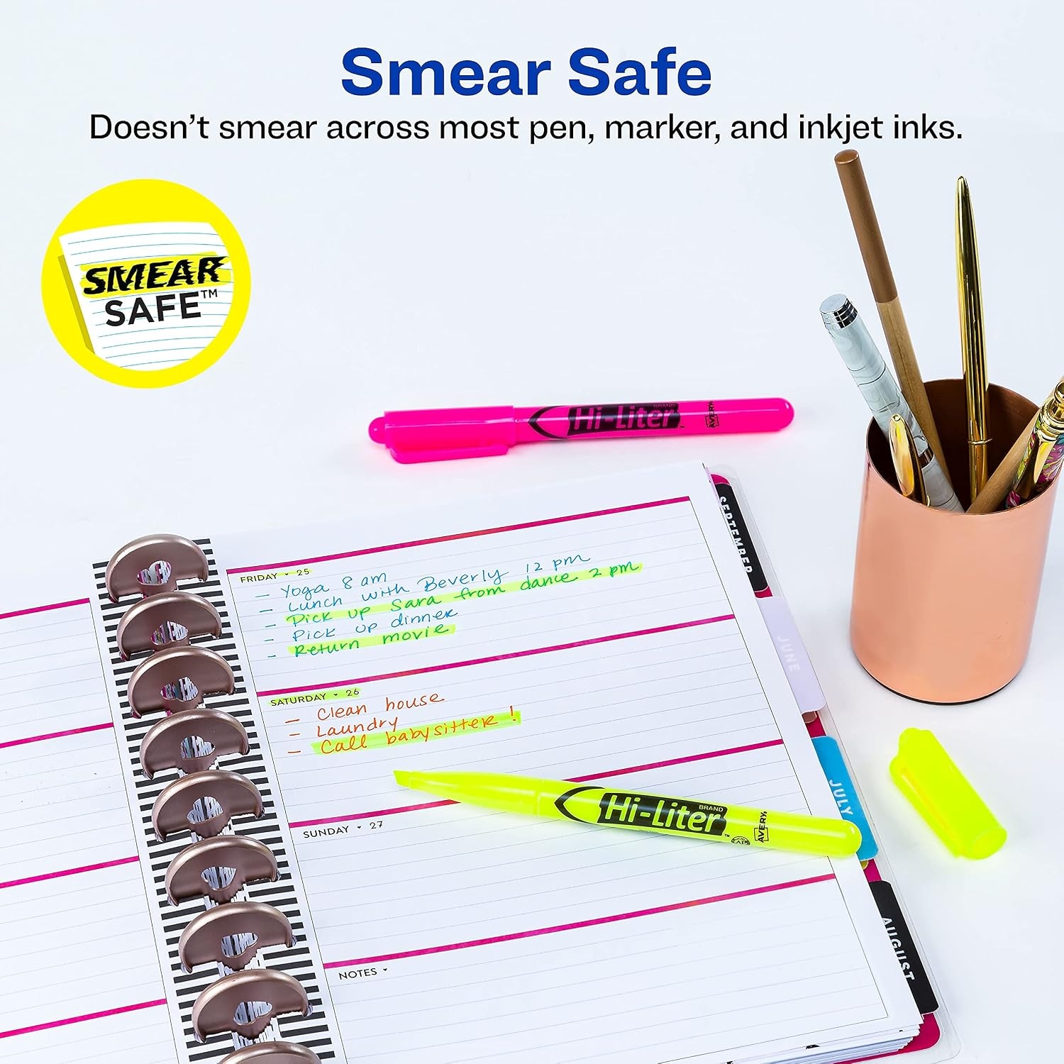 image:imageAvery HiLiter DeskPenStyle Combo Pack Smear Safe Ink Chisel Tip 24 Assorted Color Highlighters 29862