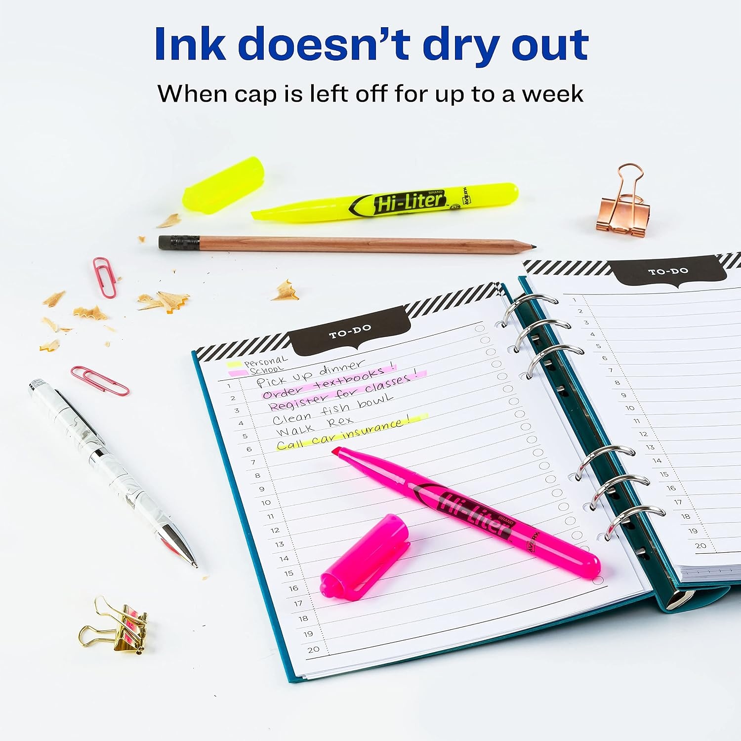 image:imageAvery HiLiter DeskPenStyle Combo Pack Smear Safe Ink Chisel Tip 24 Assorted Color Highlighters 29862