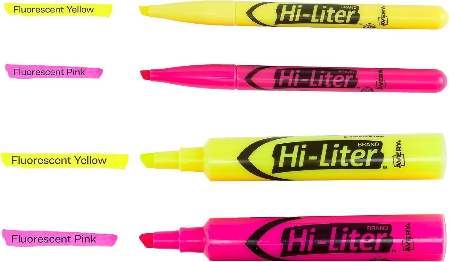 image:imageAvery HiLiter DeskPenStyle Combo Pack Smear Safe Ink Chisel Tip 24 Assorted Color Highlighters 29862