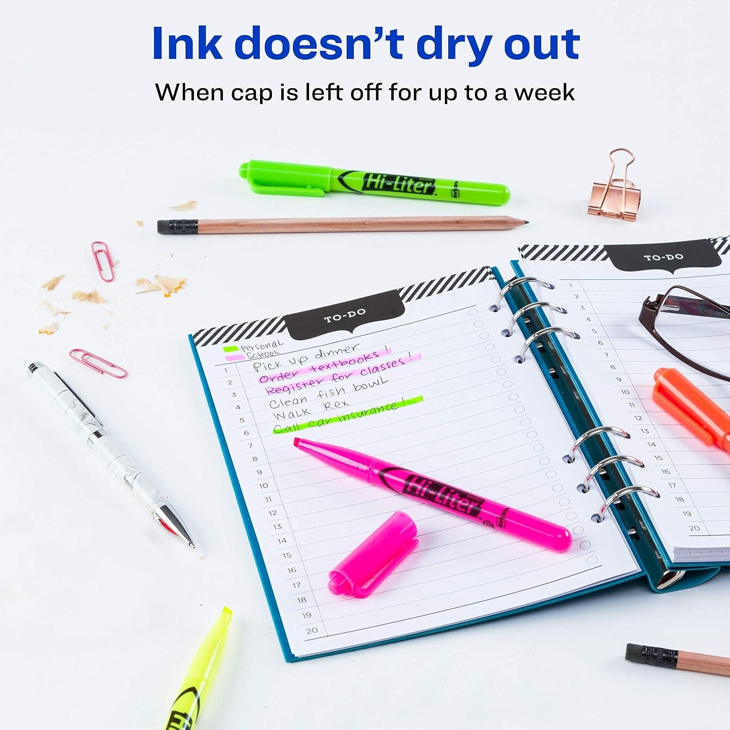 image:imageAvery HiLiter PenStyle Highlighters Smear Safe Ink Chisel Tip 6 Assorted Color Highlighters 235854 Count Pack of 1