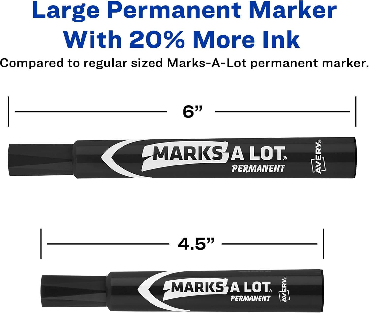 image:imageAvery MarksALot Permanent Markers Large DeskStyle Size Chisel Tip Water and Wear Resistant 12 Assorted Markers 24800