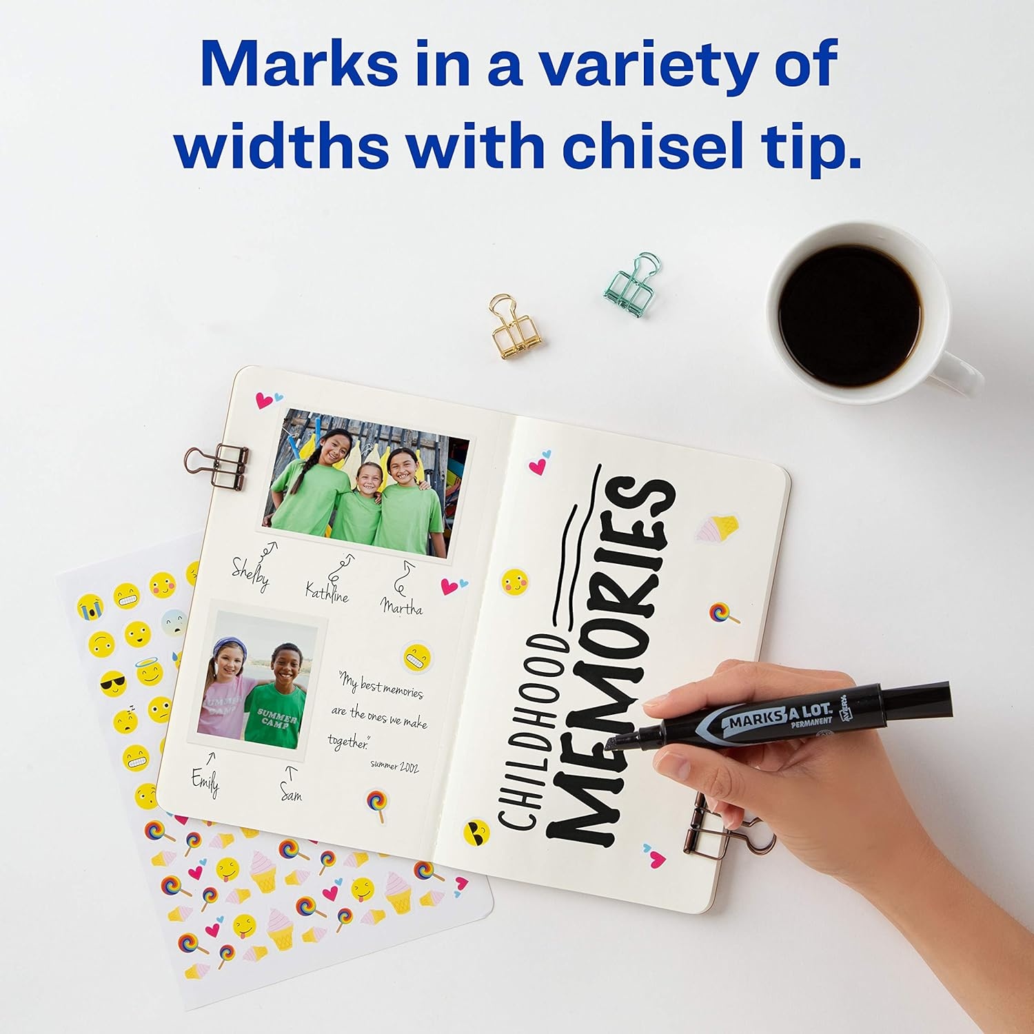 image:imageAvery MarksALot Permanent Markers Regular DeskStyle Size Chisel Tip Water and Wear Resistant 24 Assorted Markers 9818724 markers