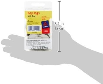 image:imageAvery Metal Rim Key Tags 125 Diameter Tag Metal Split Ring White 50 Tags 11025One Size Pack of 12