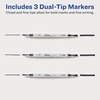 image:imageAVERY Dual Tip Markers  Fine Tip and Chisel Tip QuickDrying WaterBased Black Ideal for Planners and Journals 3PackBlack