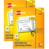image:imageAvery Clear Laminating Sheets 9 x 12 Permanent SelfAdhesive 50 SelfLaminating Sheets Great for Protecting Documents Photos and Signs More 73601Clear