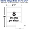 image:imageAvery Customizable Name Badge Inserts 225 x 35 White 400 Printable Name Tag Inserts 5390312 in X 214 in Pack of 5