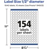 image:imageAvery Glossy Clear Round Labels Sure Feed Technology 05 Diameter 1540 Glossy Clear Labels PrinttoTheEdge LaserInkjet Printable1 540 labels