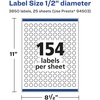 image:imageAvery Glossy Clear Round Labels Sure Feed Technology 05 Diameter 1540 Glossy Clear Labels PrinttoTheEdge LaserInkjet Printable3 850 labels