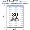 image:imageAvery Glossy Clear Round Labels Sure Feed Technology 075 Diameter 800 Glossy Clear Labels PrinttoTheEdge LaserInkjet Printable8 000 labels