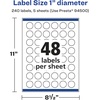 image:imageAvery Glossy Clear Round Labels Sure Feed Technology 1 Diameter 240 Glossy Clear Labels PrinttoTheEdge LaserInkjet Printable240 labels