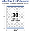 image:imageAvery Glossy Clear Round Labels Sure Feed Technology 125 Diameter 300 Glossy Clear Labels PrinttoTheEdge LaserInkjet Printable3 000 labels