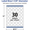 image:imageAvery Glossy Clear Round Labels Sure Feed Technology 125 Diameter 300 Glossy Clear Labels PrinttoTheEdge LaserInkjet Printable300 labels