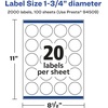 image:imageAvery Glossy Clear Round Labels Sure Feed Technology 175 Diameter 200 Glossy Clear Labels PrinttoTheEdge LaserInkjet Printable2 000 labels