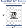 image:imageAvery Glossy Clear Round Labels Sure Feed Technology 175 Diameter 200 Glossy Clear Labels PrinttoTheEdge LaserInkjet Printable200 labels