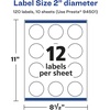 image:imageAvery Glossy Clear Round Labels Sure Feed Technology 2 Diameter 120 Glossy Clear Labels PrinttoTheEdge LaserInkjet Printable120 labels
