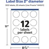 image:imageAvery Glossy Clear Round Labels Sure Feed Technology 2 Diameter 120 Glossy Clear Labels PrinttoTheEdge LaserInkjet Printable300 labels