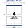 image:imageAvery Glossy Clear Square Labels Sure Feed Technology 4 x 4 100 Glossy Clear Labels LaserInkjet Printable100 labels