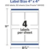 image:imageAvery Glossy Clear Square Labels Sure Feed Technology 4 x 4 100 Glossy Clear Labels LaserInkjet Printable200 labels