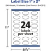 image:imageAvery Glossy White Oval Labels Sure Feed Technology 1 x 2 240 Glossy White Labels PrinttoTheEdge Permanent Adhesive LaserInkjet Printable240 labels