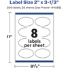 image:imageAvery Glossy White Oval Labels Sure Feed Technology 2 x 313 80 Glossy White Labels PrinttoTheEdge Permanent Adhesive LaserInkjet Printable200 labels
