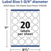 image:imageAvery Glossy White Round Labels Sure Feed Technology 175 Diameter 200 Glossy White Labels PrintToTheEdge Permanent Adhesive LaserInkjet Printable2 000 labels