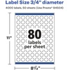 image:imageAvery Glossy White Round Labels Sure Feed Technology 34 Diameter 800 Glossy White Labels PrinttoTheEdge Permanent Adhesive LaserInkjet Printable4 000 labels