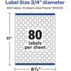 image:imageAvery Glossy White Round Labels Sure Feed Technology 34 Diameter 800 Glossy White Labels PrinttoTheEdge Permanent Adhesive LaserInkjet Printable800 labels