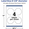 image:imageAvery Glossy White Round Labels Sure Feed Technology 35 Diameter 40 Glossy White Labels PrinttoTheEdge Permanent Adhesive LaserInkjet Printable100 labels