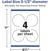 image:imageAvery Glossy White Round Labels Sure Feed Technology 35 Diameter 40 Glossy White Labels PrinttoTheEdge Permanent Adhesive LaserInkjet Printable400 labels