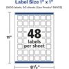 image:imageAvery Glossy White Square Labels Sure Feed Technology 1 x 1 480 Glossy White Labels PrinttoTheEdge Permanent Adhesive LaserInkjet Printable2 400 labels