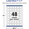 image:imageAvery Glossy White Square Labels Sure Feed Technology 1 x 1 480 Glossy White Labels PrinttoTheEdge Permanent Adhesive LaserInkjet Printable4 800 labels