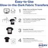 image:imageAvery Glow in the Dark Fabric Transfer Paper 85 x 11 Printable Heat Transfers for Inkjet Printers 2 Sheets 03242