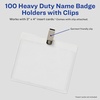 image:imageAvery Heavy Duty Badge Holders 3 x 4 100 Horizontal ID Badge Holders with Clips 2923