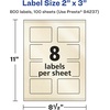 image:imageAvery Pearlized Ivory Rectangle Labels Sure Feed Technology PrinttoTheEdge 2 x 3 80 Pearlized Ivory Labels LaserInkjet Printable800 labels