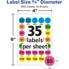 image:imageAvery Preprinted Removable Pricing Labels 34 Inch Round Labels Assorted Neon Colors NonPrintable 350 Pricing Stickers Total 5480