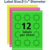 image:imageAvery Printable Burst ID Labels with Sure Feed 214 Diameter Assorted Neon Colors Magenta Green and Yellow Laser amp Inkjet Compatible 180 Blank Labels Total 5995One Size Pack of 5
