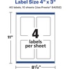 image:imageAvery Printable Durable White Rectangle Labels Sure Feed Technology 4 x 3 PrinttotheEdge Waterproof Labels Laser amp PigmentBased Inkjet Compatible 100 Total40 labels