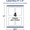 image:imageAvery Printable Durable White Rectangle Labels Sure Feed Technology 4 x 3 PrinttotheEdge Waterproof Labels Laser amp PigmentBased Inkjet Compatible 100 Total200 labels