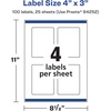 image:imageAvery Printable Durable White Rectangle Labels Sure Feed Technology 4 x 3 PrinttotheEdge Waterproof Labels Laser amp PigmentBased Inkjet Compatible 100 Total100 labels