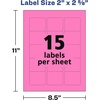 image:imageAvery Printable Labels Sure Feed Technology 2 x 258 Assorted Bright Colors Pink Blue Green Yellow and Orange Laser amp Inkjet Compatible 150 Blank Labels Total 43312 x 258 Pack of 6