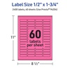 image:imageAvery Printable Rectangle Labels Sure Feed Technology 12 x 134 Bright Pink Labels PrinttoTheEdge LaserInkjet Printable 600 Total Great for Jars and More2 400 labels